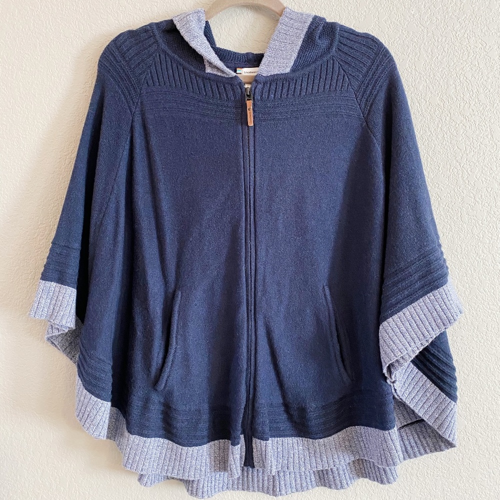 Smartwool Blue Hooded Poncho Jacket